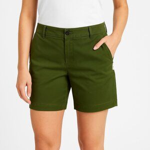 New J.Crew Olive Forrest Green Chino Shorts NWT Size 6 Cotton 9” Inseam Classic